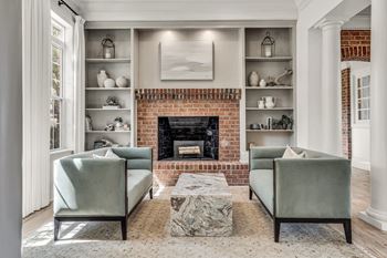 Living Room couch and table at Enclave Apartments, Midlothian